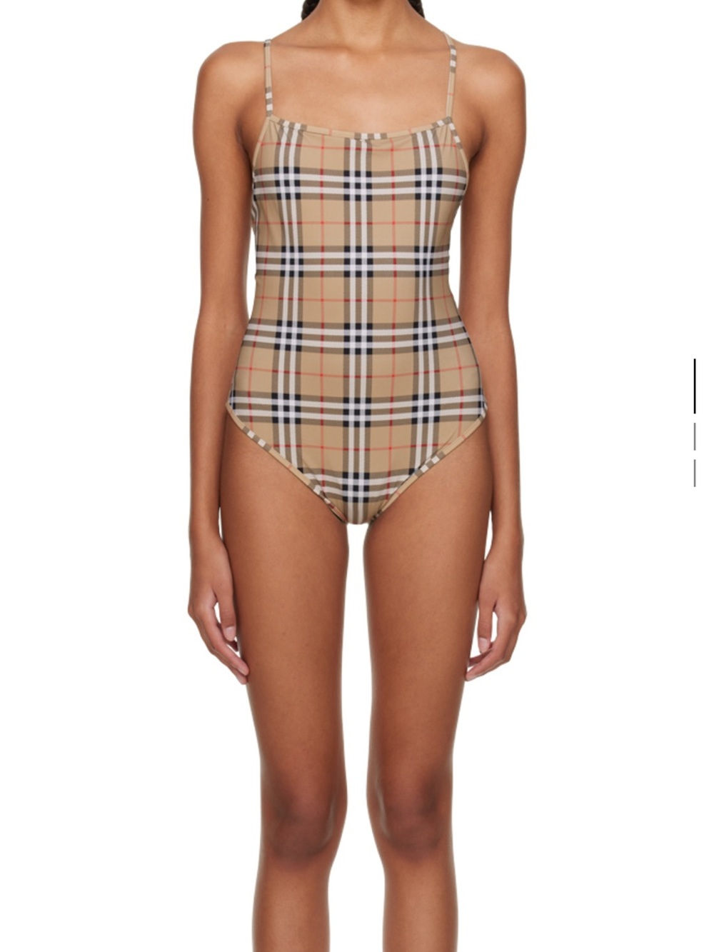 Burberry Beige Check One-Piece Swimsuit